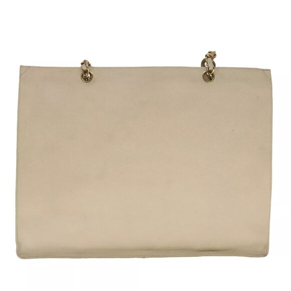 CHANEL COCO Mark Chain Tote Bag Caviar Skin Beige Gold CC Auth - Picture 2 of 16